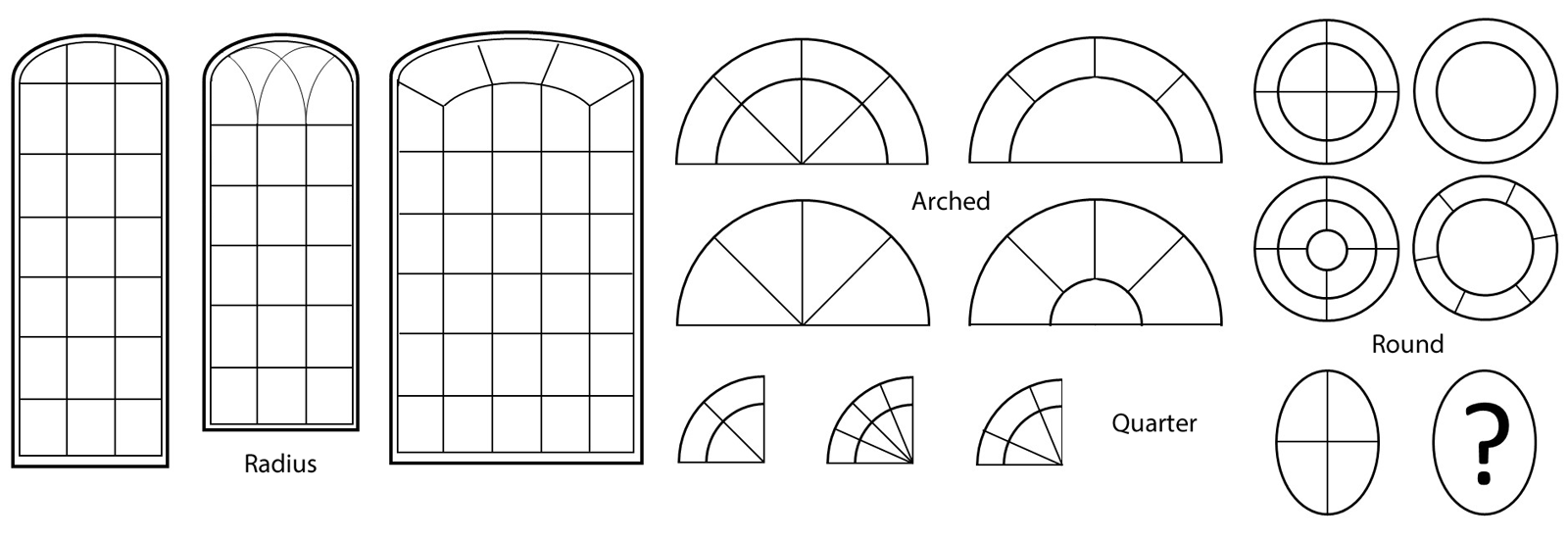 different window grid patterns