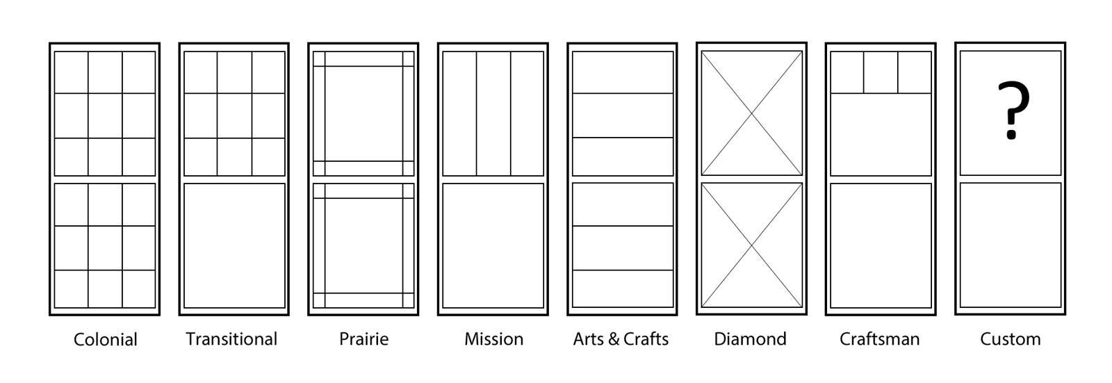 types of window grids